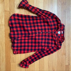 Jcrew Women's buffalo plaid flannel shirt